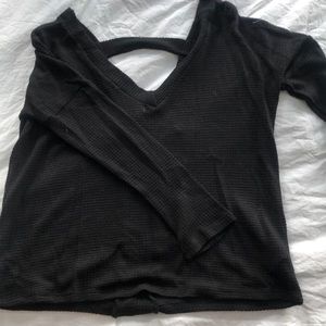 The Sprouting Fawn V-Neck Waffle Top